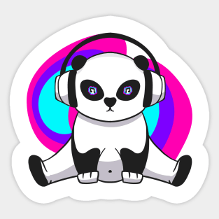 Hypno panda music lover Sticker